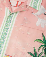 Pink Ethereal Short Sleeve Silk Shirt
