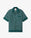 Dark Green Radiating Monogram Short Sleeve Silk Shirt