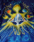 Blue Astrology Long Sleeve Silk Shirt