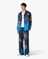 Blue Astrology Long Sleeve Silk Shirt