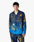 Blue Astrology Long Sleeve Silk Shirt