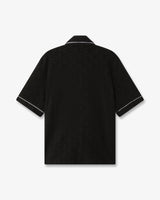 Black Towelling Monogram Short Sleeve Shirt