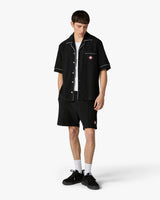 Black Towelling Monogram Short Sleeve Shirt