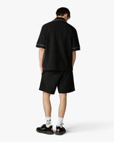 Black Towelling Monogram Short Sleeve Shirt