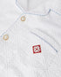 White Towelling Monogram Short Sleeve Shirt