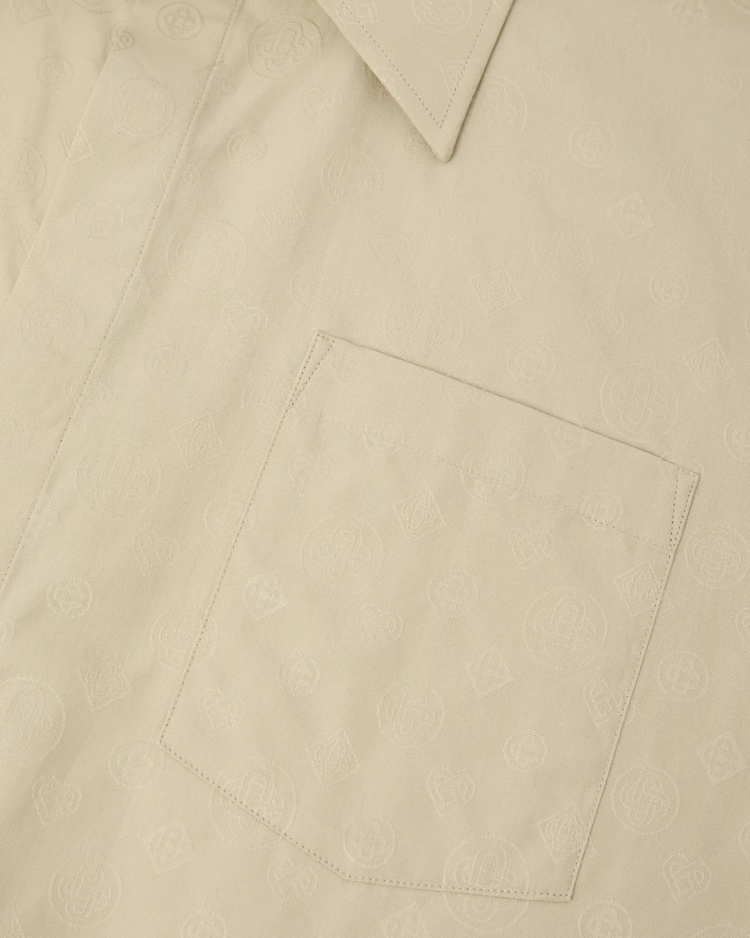 Beige Monogram Long Sleeve Shirt