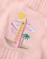 Pink Phantasmagoria Embroidered Short Sleeve Shirt