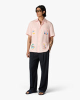 Pink Phantasmagoria Embroidered Short Sleeve Shirt