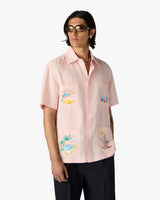Pink Phantasmagoria Embroidered Short Sleeve Shirt