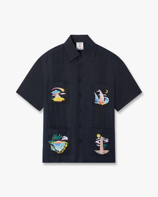 Dark Grey Phantasmagoria Embroidered Short Sleeve Shirt