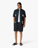 Dark Grey Phantasmagoria Embroidered Short Sleeve Shirt