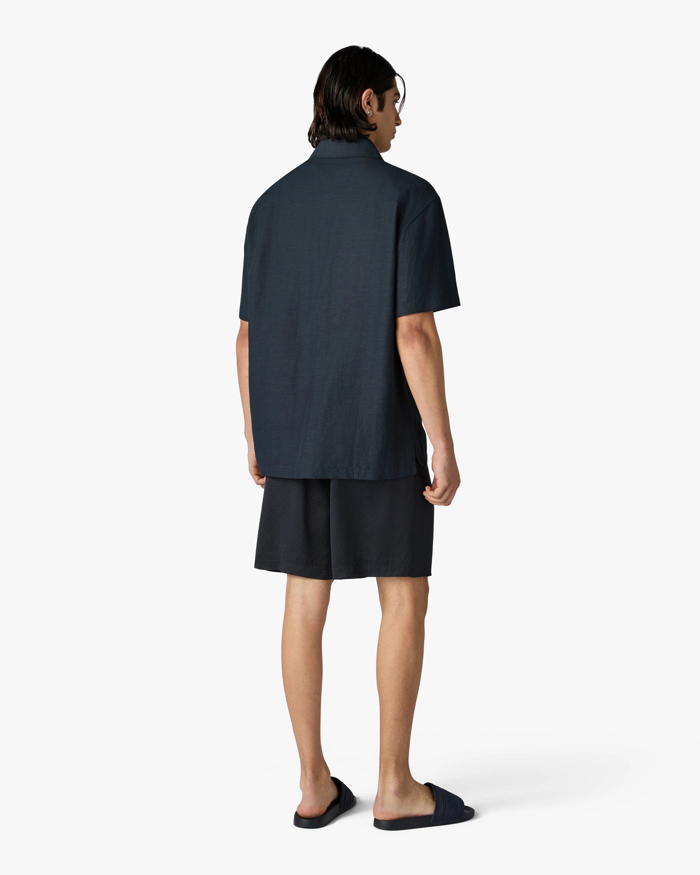 Dark Grey Phantasmagoria Embroidered Short Sleeve Shirt