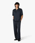 Dark Navy Knit Collar Short Sleeve Polo Shirt