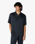 Dark Navy Knit Collar Short Sleeve Polo Shirt