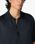 Dark Navy Knit Collar Short Sleeve Polo Shirt
