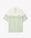 Green Floral Stripe Sporty Short Sleeve Shirt