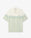 Green Linen Floral Stripe Sporty Short Sleeve Shirt
