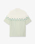 Green Floral Stripe Sporty Short Sleeve Shirt