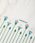 Green Floral Stripe Sporty Short Sleeve Shirt