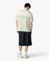 Green Linen Floral Stripe Sporty Short Sleeve Shirt