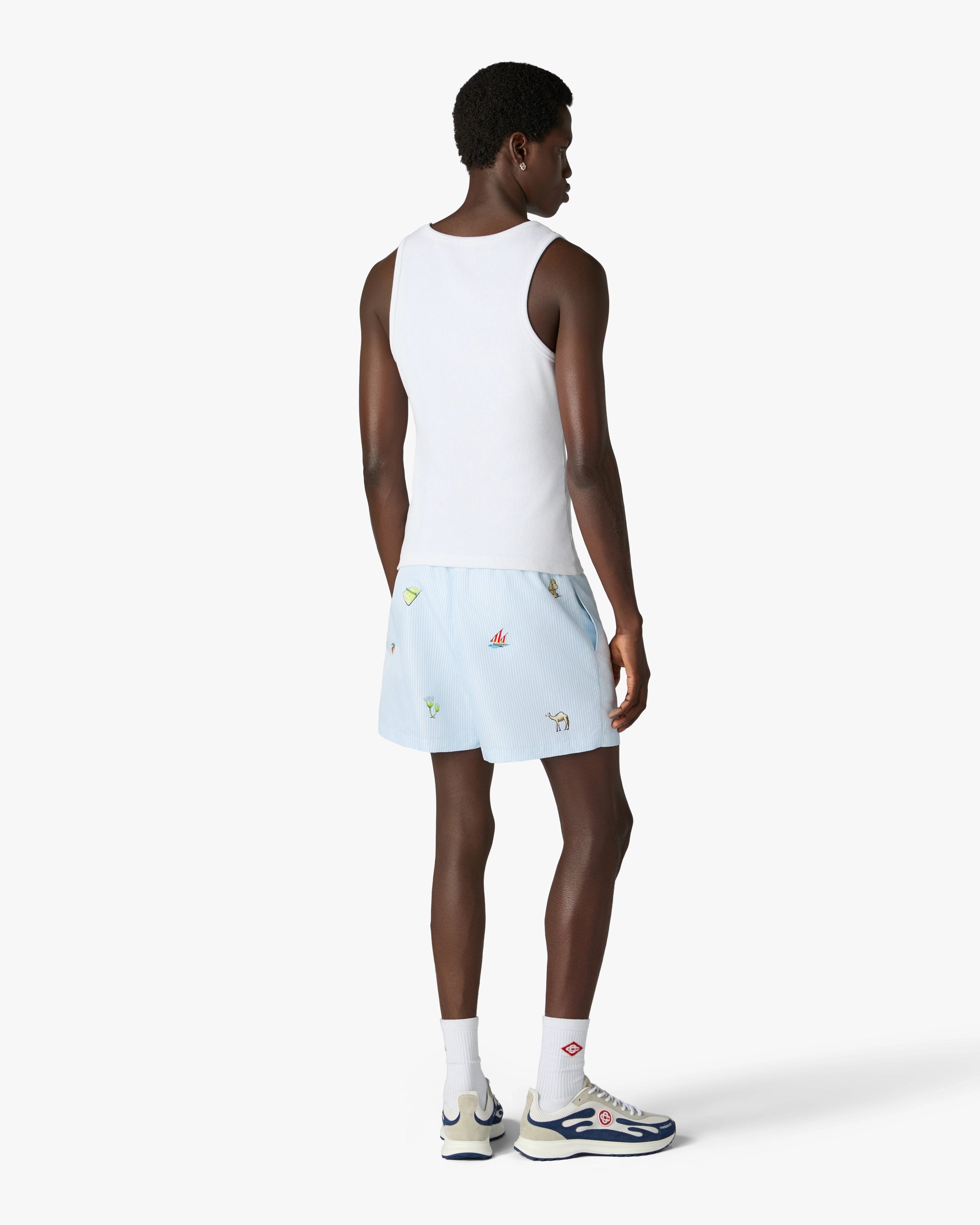 Blue Striped Phantasmagoria Swim Shorts
