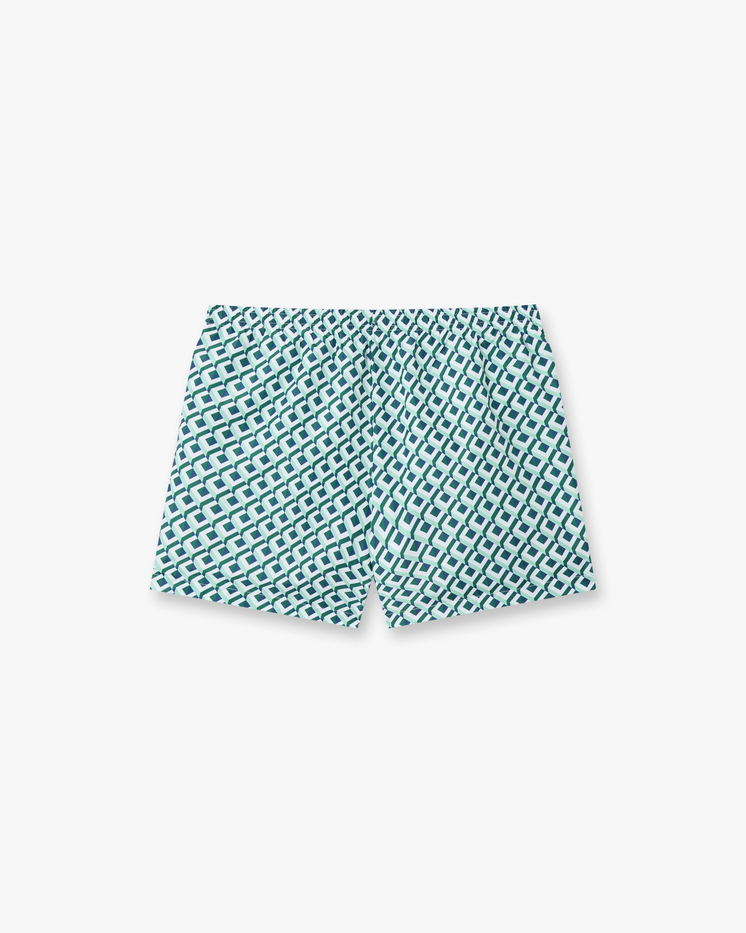 Green Cubist Monogram Printed Swim Shorts
