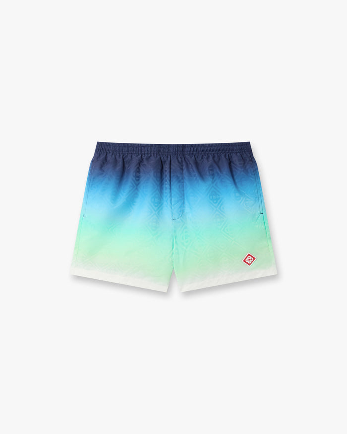 Blue & Green Gradient Jacquard Swim Shorts