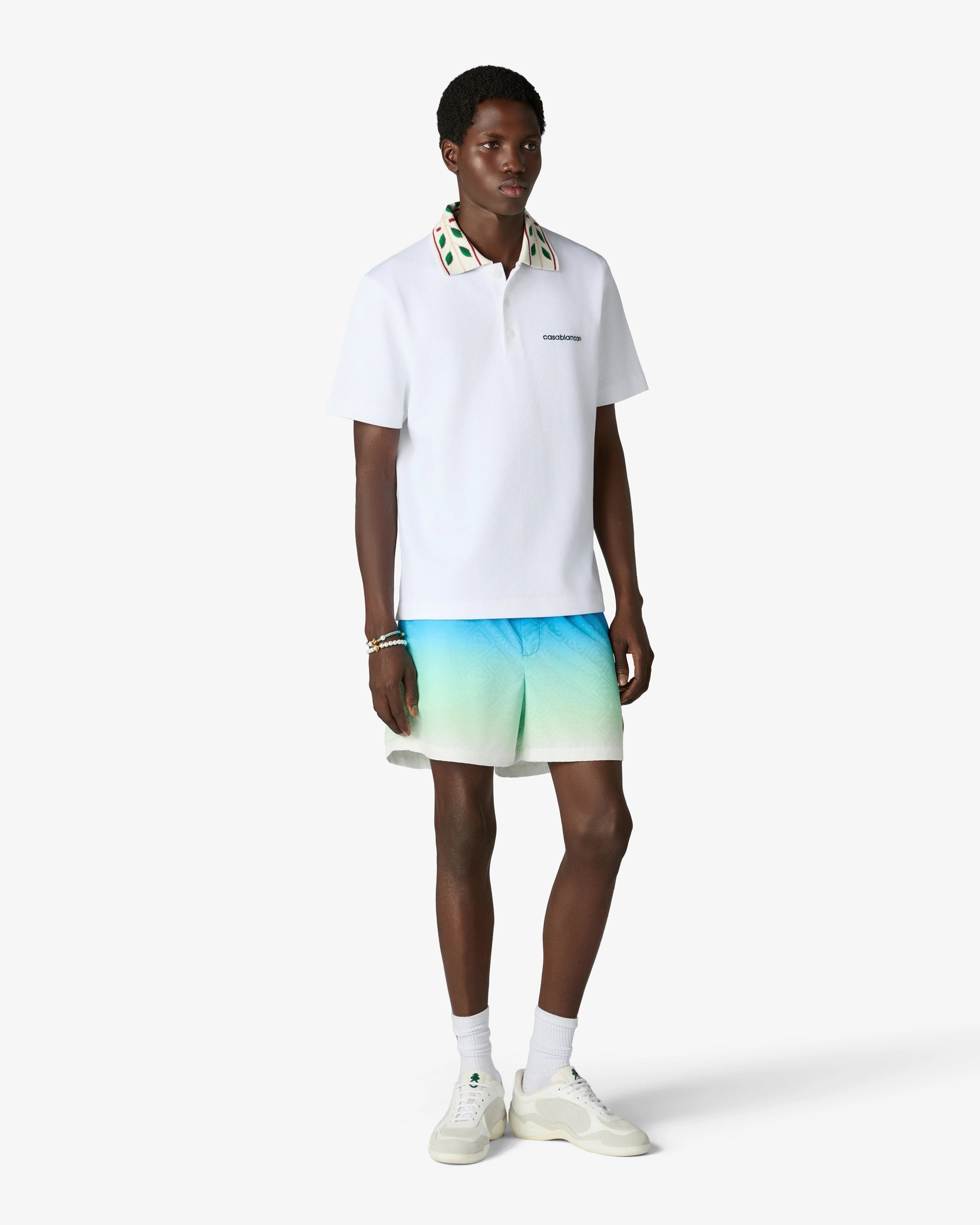 Blue & Green Gradient Jacquard Swim Shorts