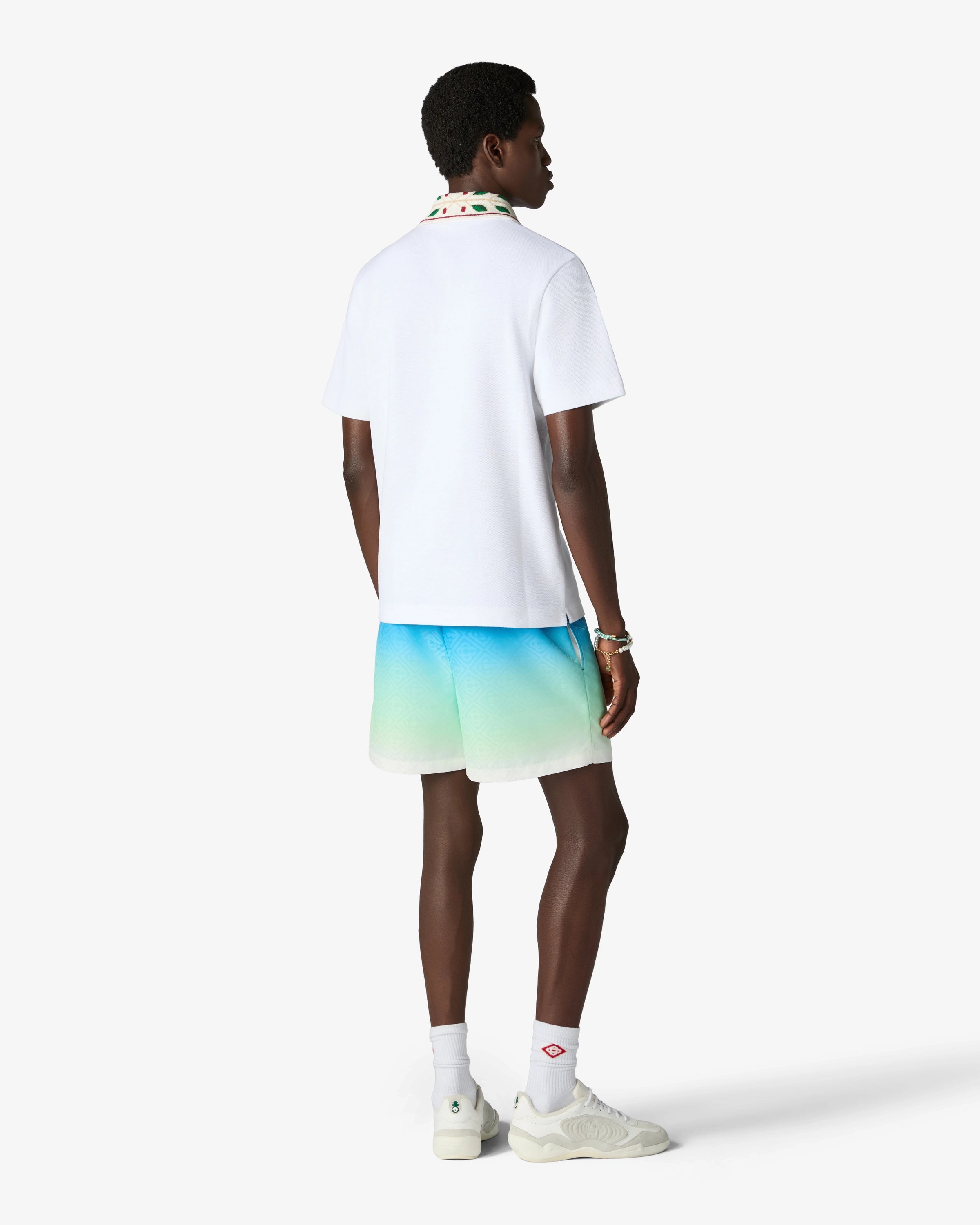 Blue & Green Gradient Jacquard Swim Shorts