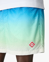 Blue & Green Gradient Jacquard Swim Shorts
