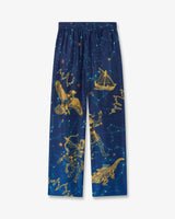 Blue Astrology Silk Twill Trousers