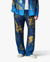 Blue Astrology Silk Twill Trousers