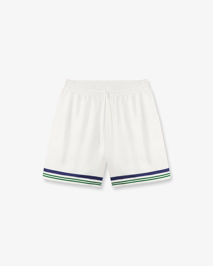 White Hotel Emblem Silk Shorts