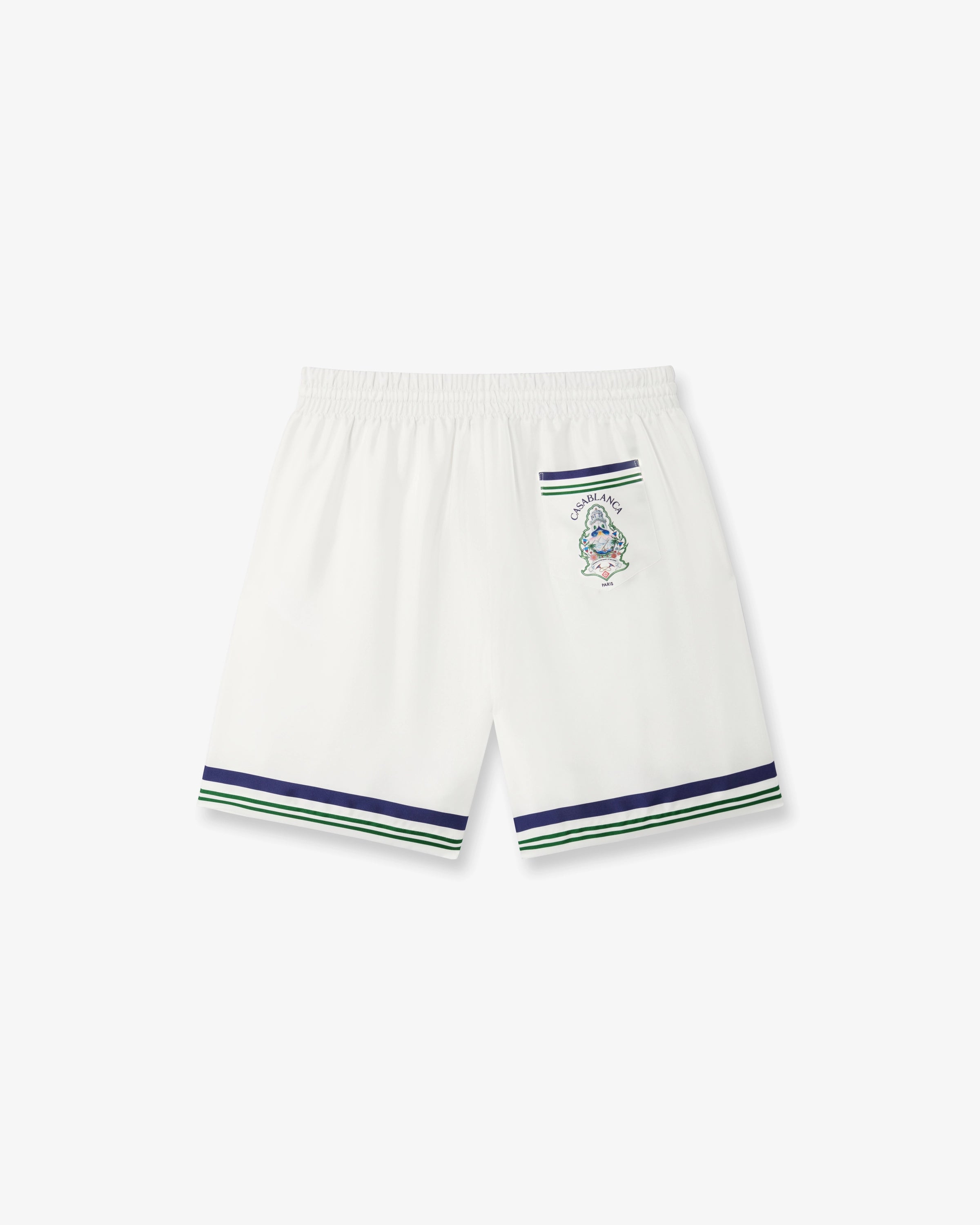 White Hotel Emblem Silk Shorts