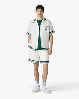 White Hotel Emblem Silk Shorts