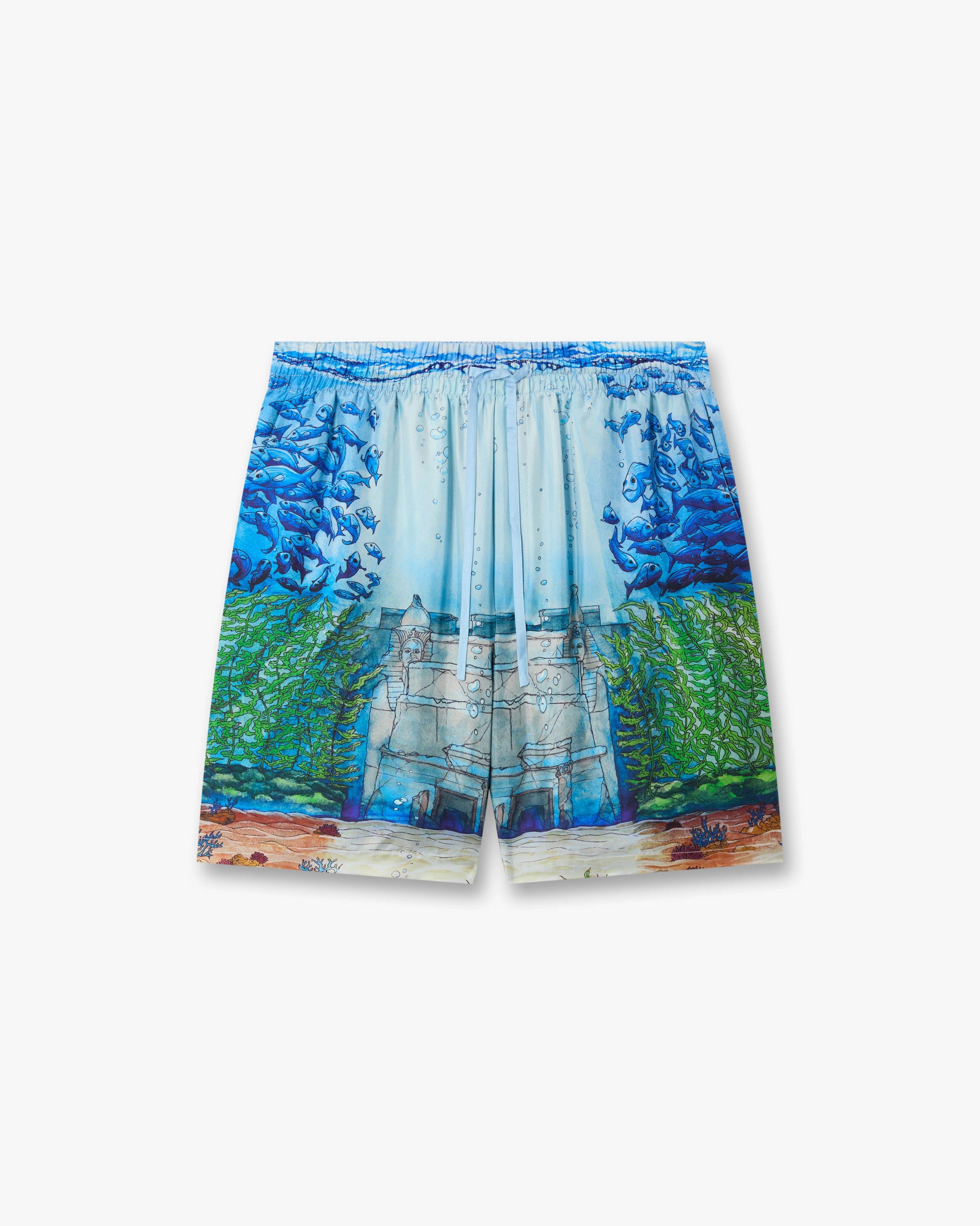 Multicolour Trompe L'Oeil Silk Shorts