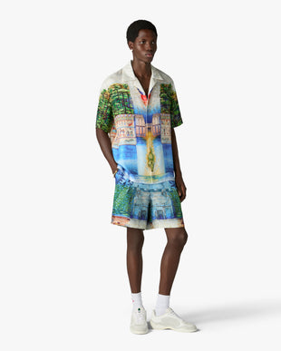 Multicolour Trompe L'Oeil Silk Shorts