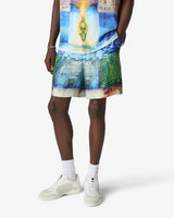 Multicolour Trompe L'Oeil Silk Shorts