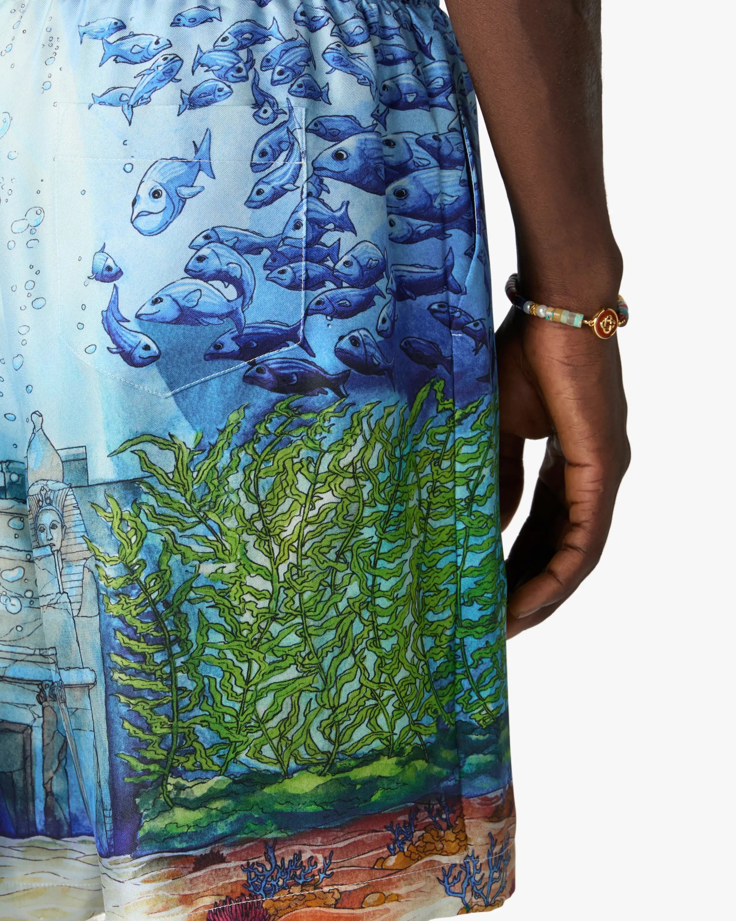 Multicolour Trompe L'Oeil Silk Shorts