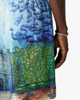 Multicolour Trompe L'Oeil Silk Shorts