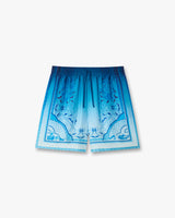 Blue Gradient Egyptian Rug Silk Shorts