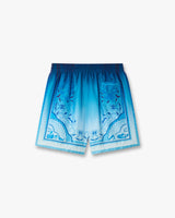 Blue Gradient Egyptian Rug Silk Shorts