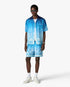 Blue Gradient Egyptian Rug Silk Shorts