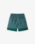 Dark Green Radiating Monogram Silk Shorts