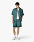 Dark Green Radiating Monogram Silk Shorts