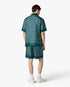 Dark Green Radiating Monogram Silk Shorts