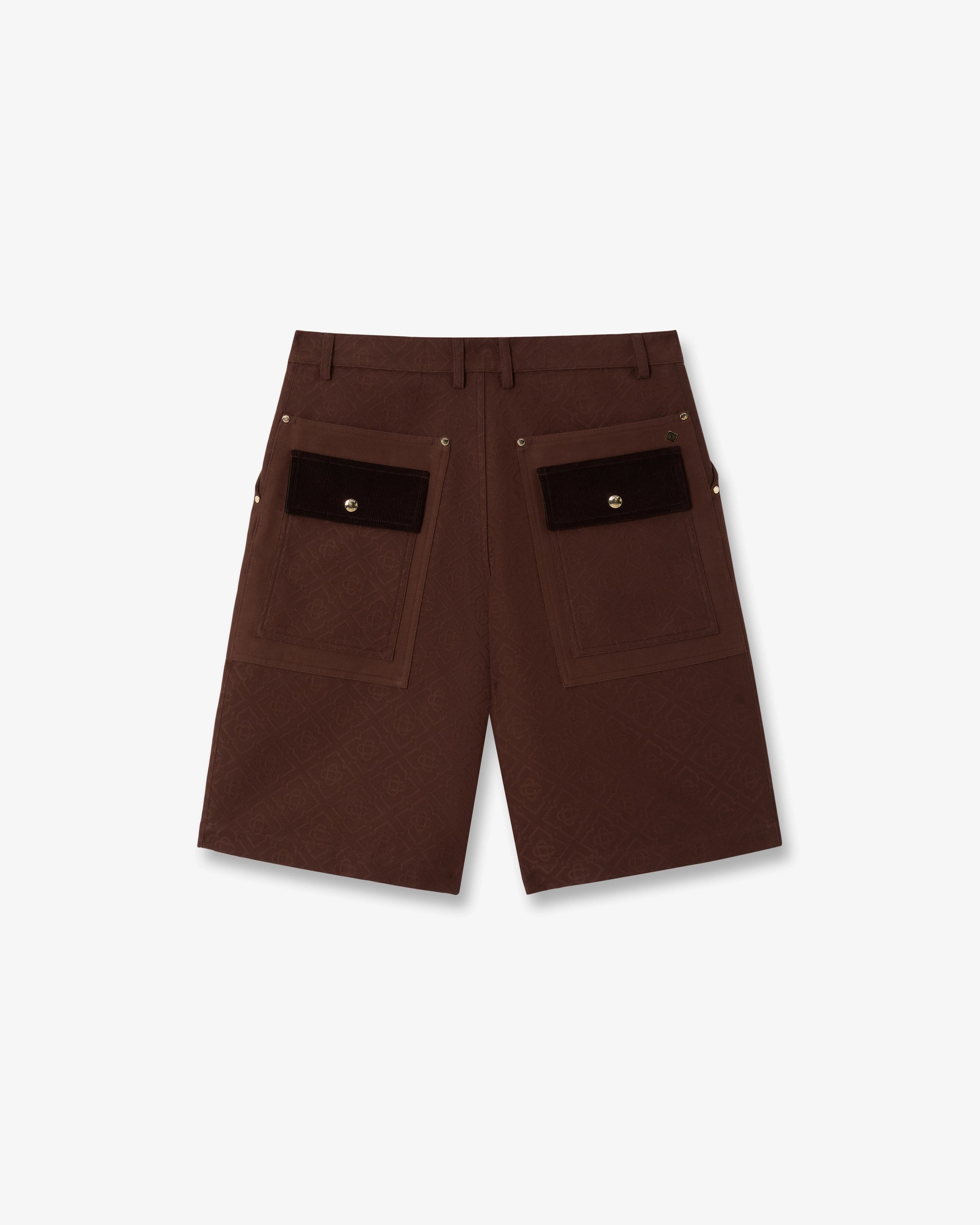 Dark Brown Monogram Cargo Shorts