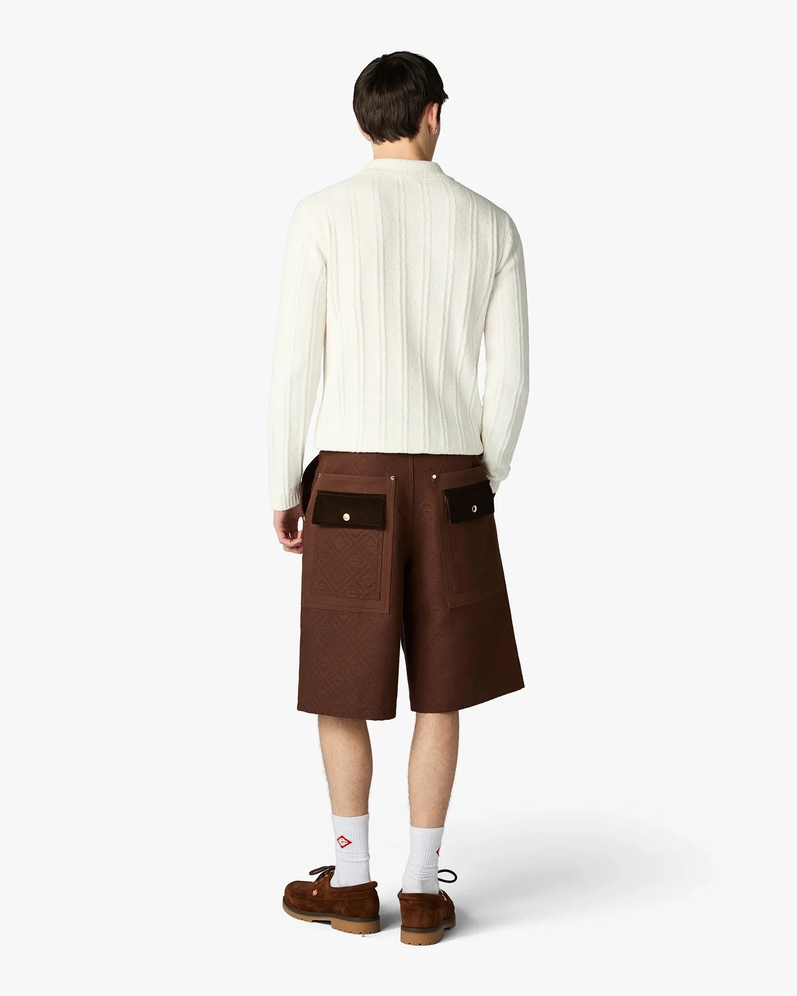 Dark Brown Monogram Cargo Shorts