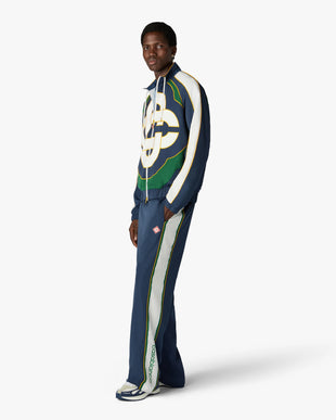 Green & Navy Check Track Pants