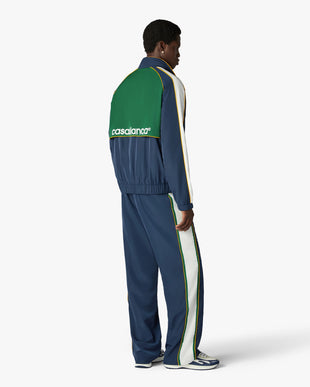 Green & Navy Check Track Pants